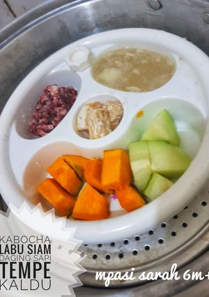 Foto resep Mpasi 6m+ kabocha labu siam daging sapi tempe