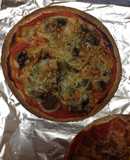 Pizzas con base de tortita de fajita integral!!