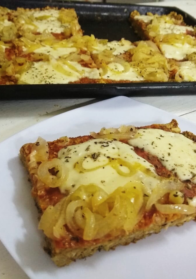 Una foto de Pizza de garbanzos