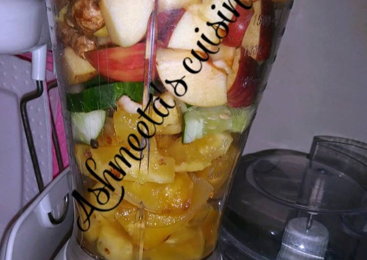 Recipe of Homemade Mixed fruits juice