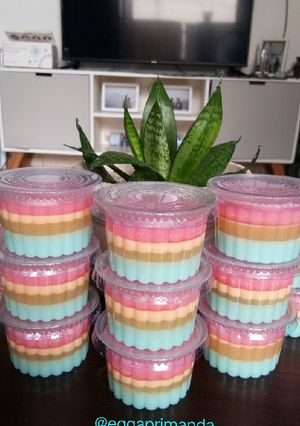 Foto resep Puding silky pelangi