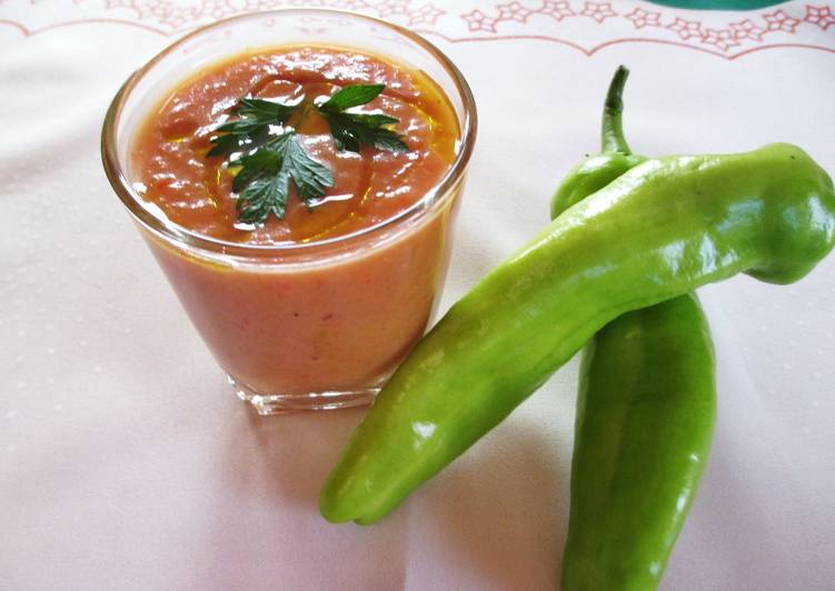 Crema fría de pimientos italianos
asados
- fácil