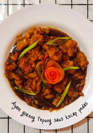 Foto resep Ayam Goreng Tepung Saus Kecap Pedas