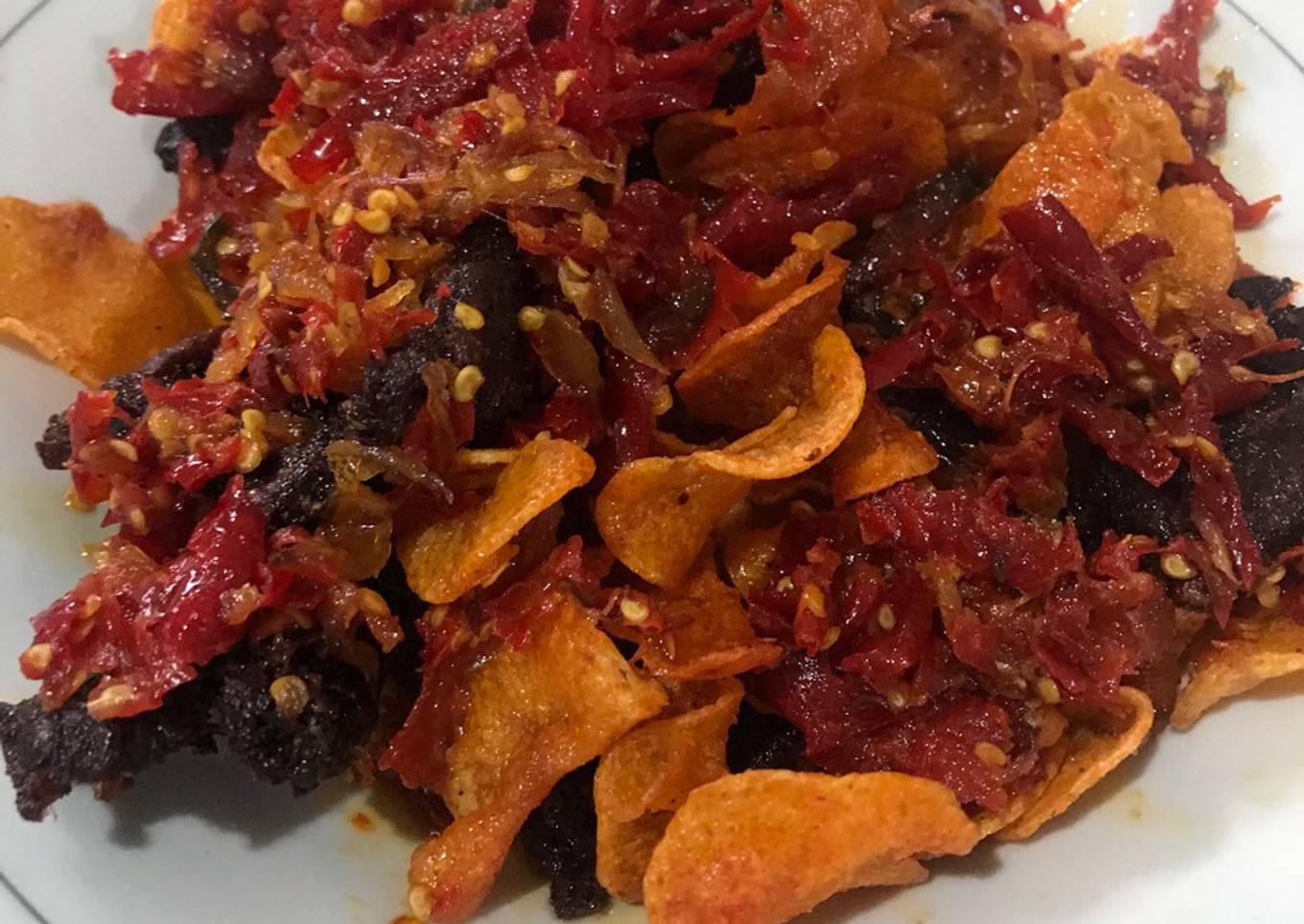 Dendeng Kering + Keripik Kentang Balado