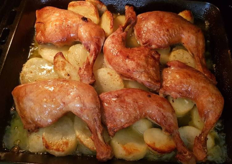 Pollo Al Horno Con Patatas Receta De Leticia Lopez Herrero Cookpad 8975