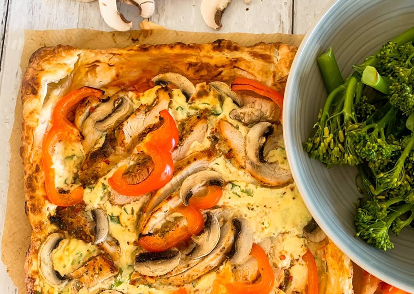 Cajun Chicken Puff Pastry Pizza