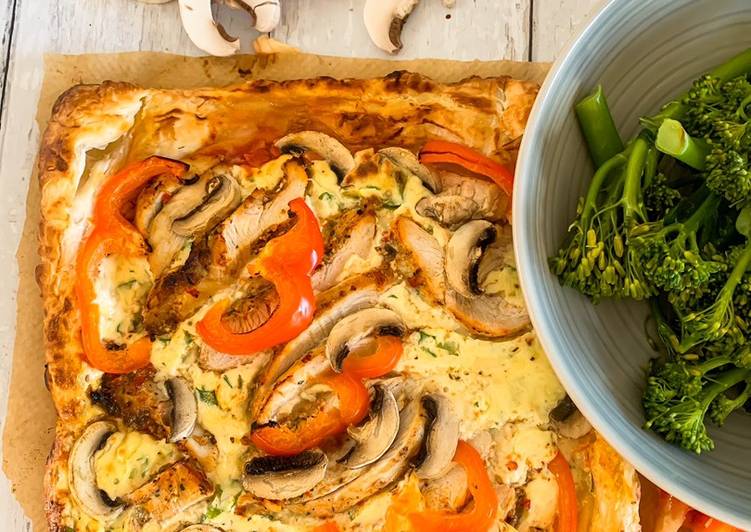 Steps to Make Award-winning Cajun Chicken Puff Pastry Pizza