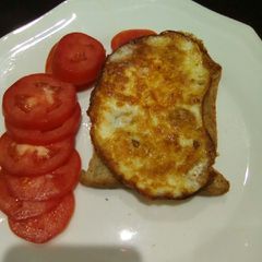 A picture of Fried egg on a toast.