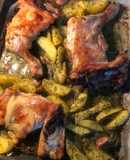 Asado de contramuslos de pollo