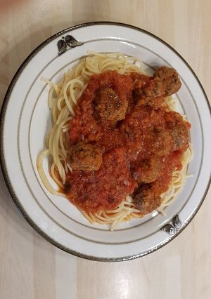 รูปของ Spaghetti meatballs ซอสมะเขือเทศ