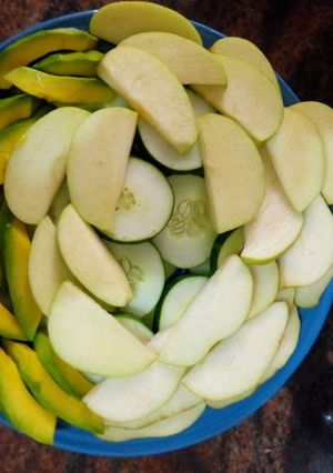 A picture of Four fruit salad.