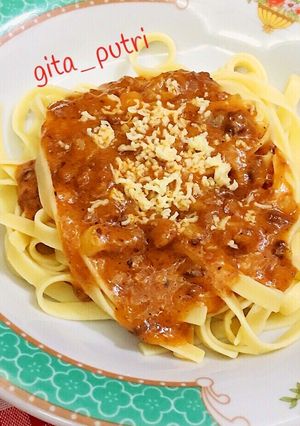 Foto resep Fettuccine Cheese Bolognaise