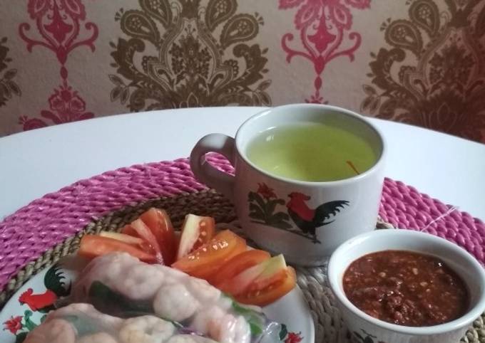 Bagaimana Menyiapkan Spring roll kukus sayur udang sehat Anti Gagal