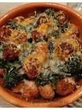 Cicorielle in brodo con le polpettine gratinate al forno