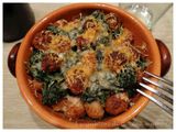 Cicorielle in brodo con le polpettine gratinate al forno