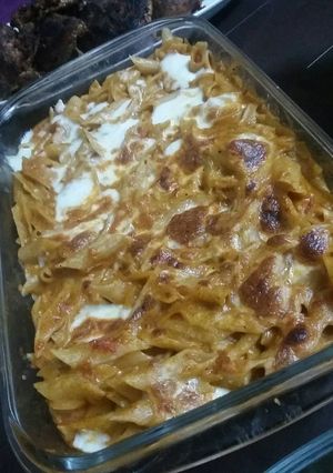 صورة لوصفة معكرونة بالموزريلا
