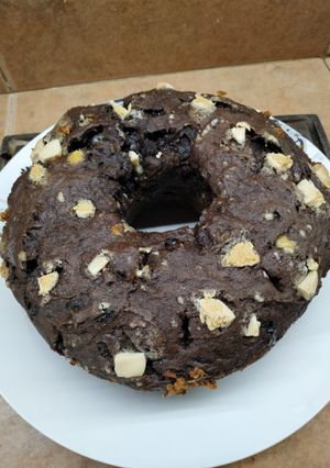 Una foto de Budín de banana y chocolate sin tacc