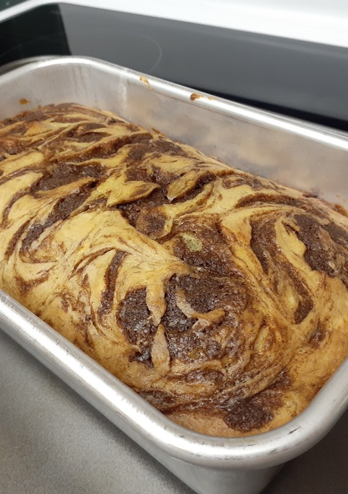 A picture of Cinnamon Swirl Banana Bread.