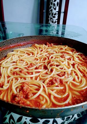 Una foto de Pasta en salsa boloñesa especial