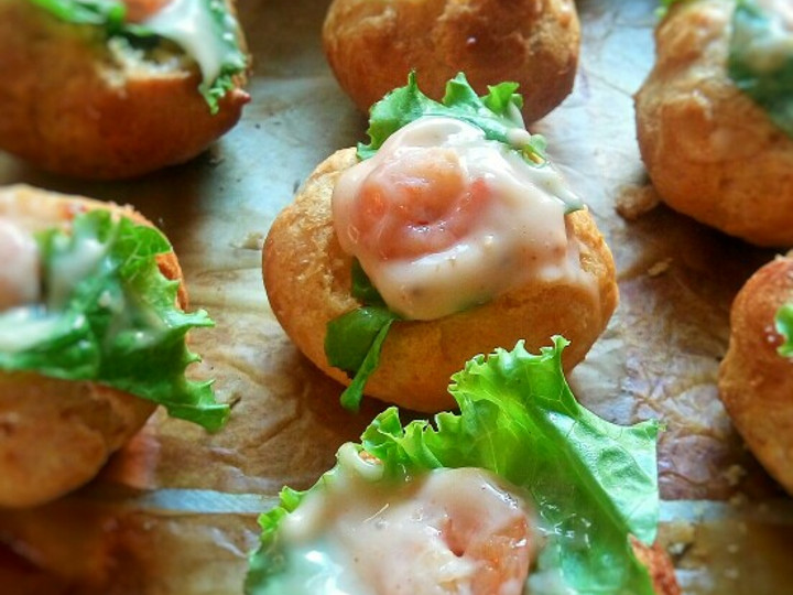 Anti Ribet, Memasak Mini Choux Puffs with Prawn Cocktail Untuk Jualan