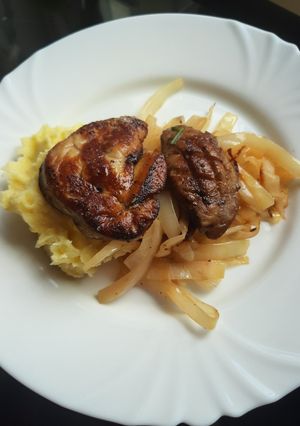 Roston sült kacsamáj recept fotója