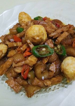 Foto resep Oseng kikil tempe telur puyuh (#kecap)