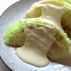 Pan-Steamed Cabbage & Cheesy White Sauces A picture of Pan-Steamed Cabbage & Cheesy White Sauces.