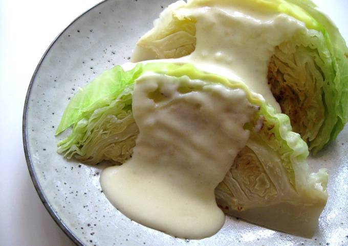 Pan-Steamed Cabbage & Cheesy White Sauces