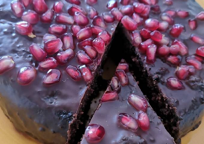 TORTA CACAO E MELAGRANA, SENZA FORNO