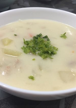A picture of Japanese cream soup (Milk Soup).