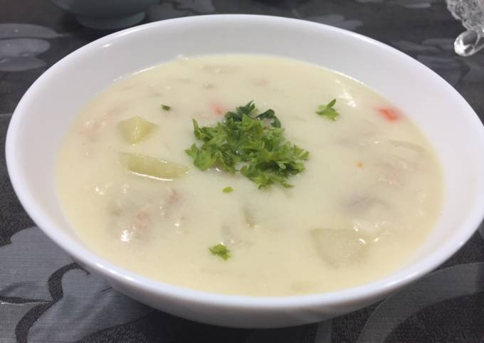 Steps to Prepare Super Quick Homemade Japanese cream soup (Milk Soup)