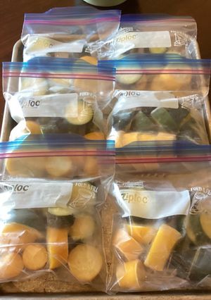 A picture of California Farm Summer Squash Freezing.