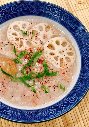 Hình của món Cháo nấm củ sen.