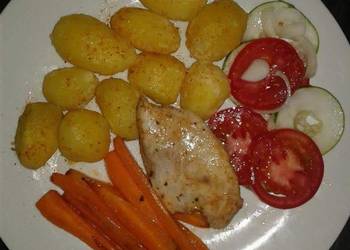 Without Fail Prepare Recipe Chicken Breast with Roasted potatoes Practical Delicious