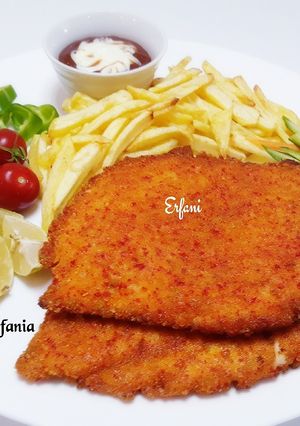 عکسی از دستور شنیسل مرغ