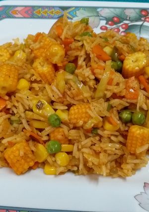 A picture of Schezwan Fried Rice.