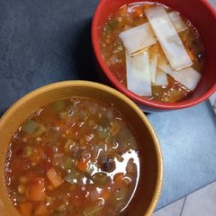 A picture of Italian Vegetable and Lentil Soup.