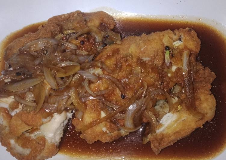 Ayam geprek lada hitam