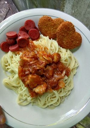 Foto resep Spageti ayam nugget with love