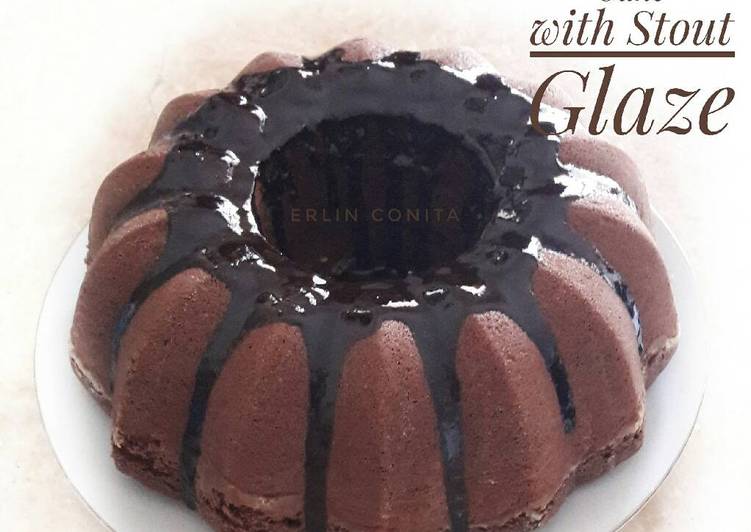 Fudge Cake with Stout Glaze