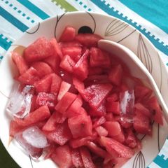 A picture of Water melon with Rooh Afza (Garmyo ka Tor).
