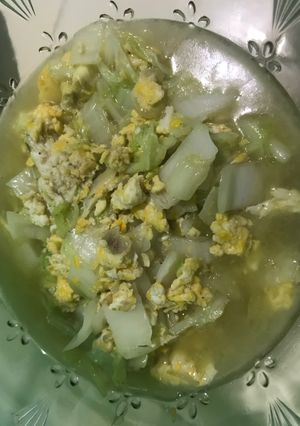 Foto resep Sayur sawi putih + telor