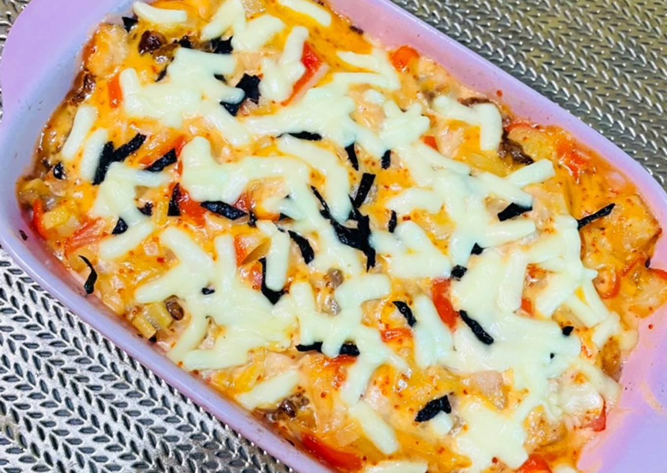 Salmon kani mentai rice