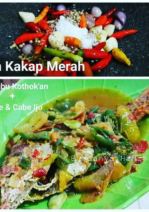 Foto resep IKAN KAKAP MERAH Bumbu Kothok.an + Pete & cabe hijau