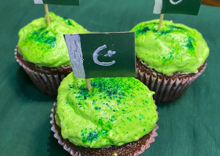 Steps to Make Favorite Green cup cakes🇵🇰🇵🇰