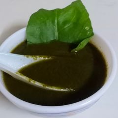 Spinach soup A picture of Spinach soup.