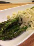 Kids loves simple taste!! Asparagus and cheese