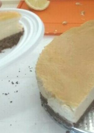 Una foto de Cheesecake de maracuyá y naranja