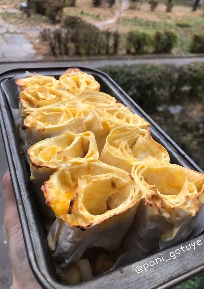 Пиріг з лаваша з яблуками та кисломолочним сиром