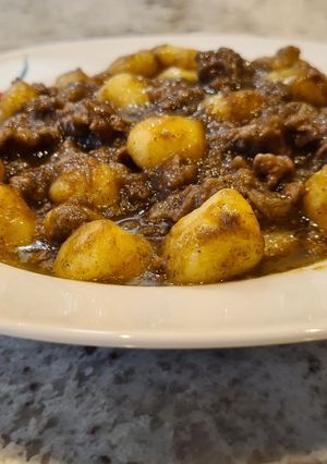 Una foto de Ñoquis en salsa de carrilleras